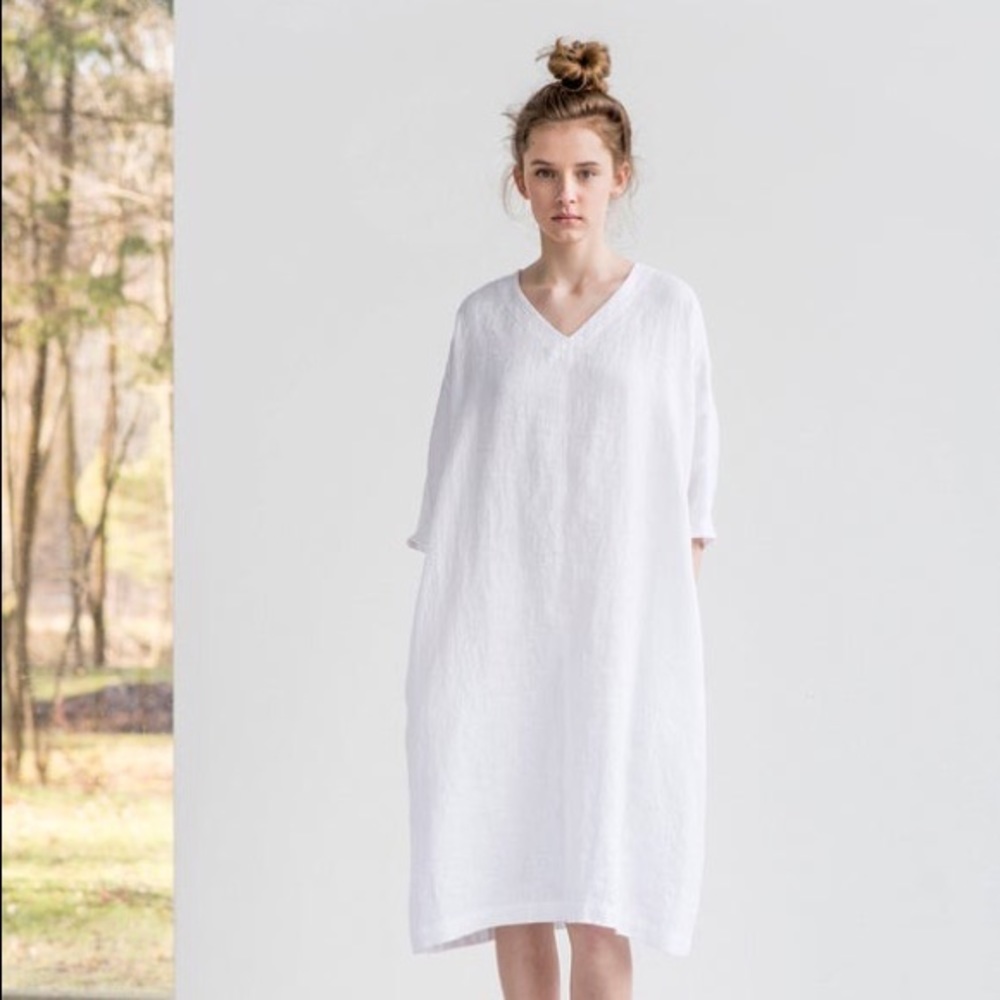 not PERFECT LINEN Valencia Tunic Dress Midi Length
